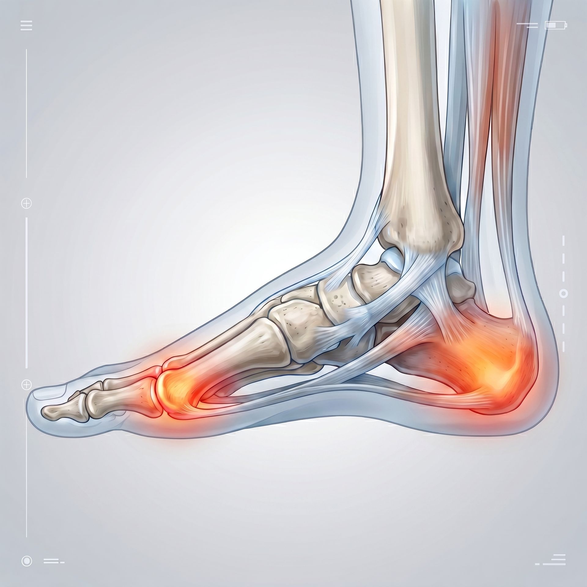 Person checking their foot for source of pain